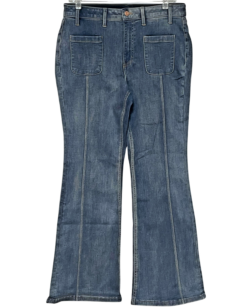 Denim & Co. Canyon Retreat QVC Easy Stretch Flare Leg Jean Center Seam A615314